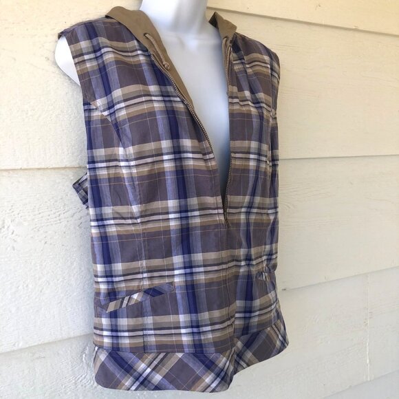 NWT! Christopher & Banks Size L Reversible Hooded Zip Front Vest - Picture 15 of 16